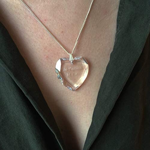Pendentif en forme de cœur cristal Collier en Personnalisé Boite Demoiselle D'honneur Cadeau D'Anniversaire 